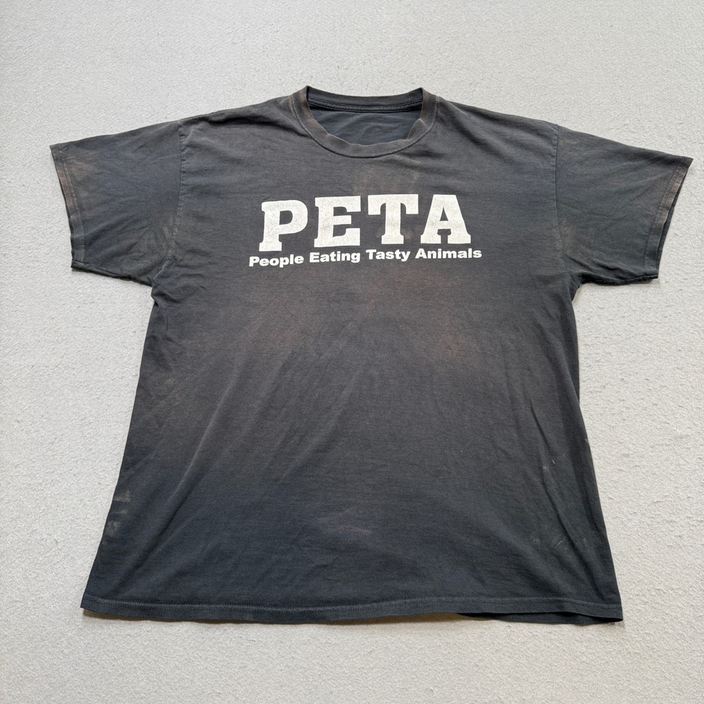 Beef Jerky Outlet T-Shirt Men's XL Black PETA People Eating Tasty Animals Funny